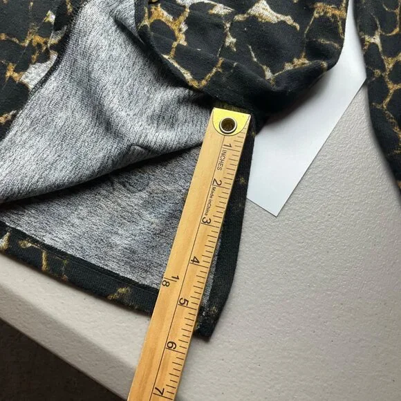 Ali Miles Med Animal Print Cowl Neck Tunic Top Long Sleeves Lagenlook - Picture 12 of 14